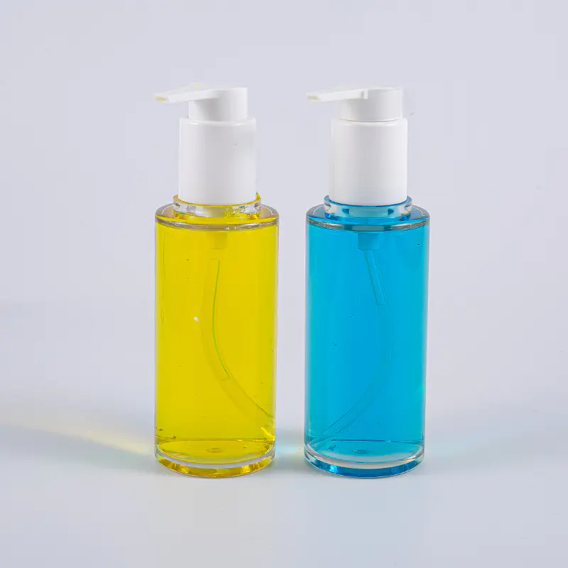 بطری لوسیون گرد 100 میلی لیتری Clear PETG با پمپ پلاستیکی سفید